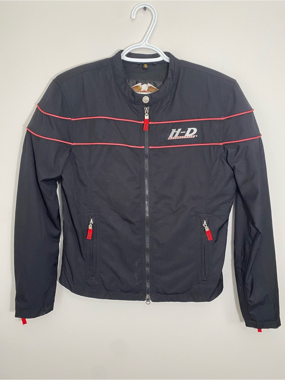 Harley-Davidson Black Bomber Jacket with Red Trim Small